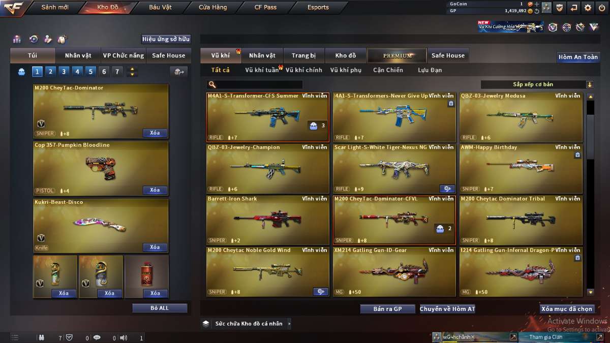 shop acc cf uy tin gia re